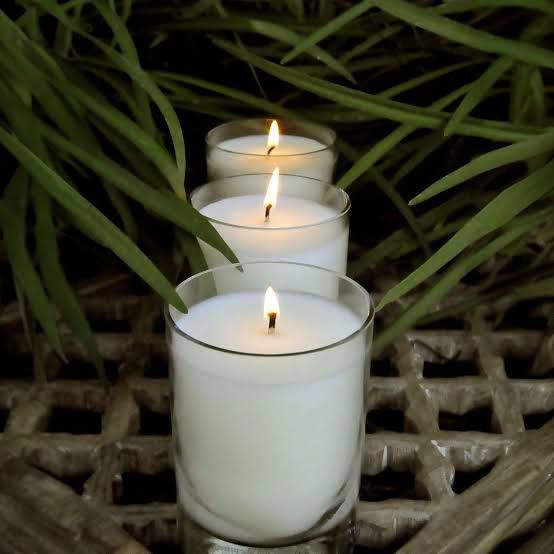 GLASS CANDLE JASMINE, PACK OF 3Pc