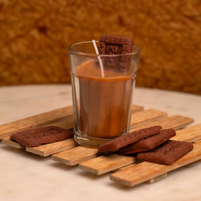TEA GLASS CANDLE PARLE BISCUIT SCENTED PACK OF 1