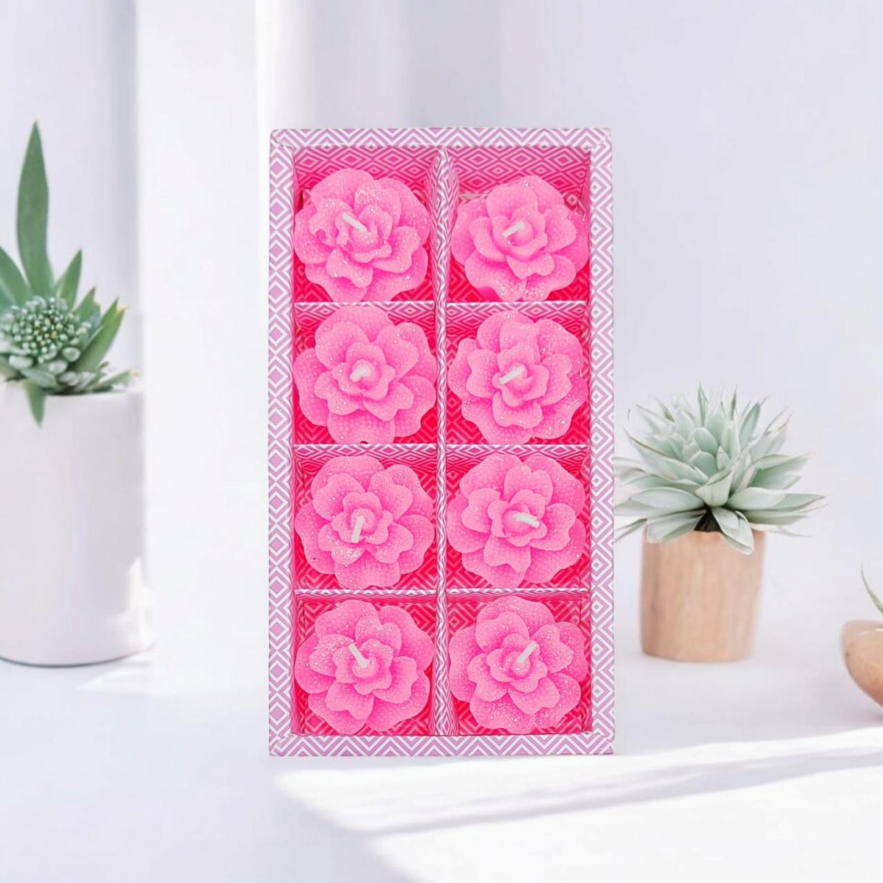 FLOWER CANDLE WATER FLOT PACK OF 8Pc