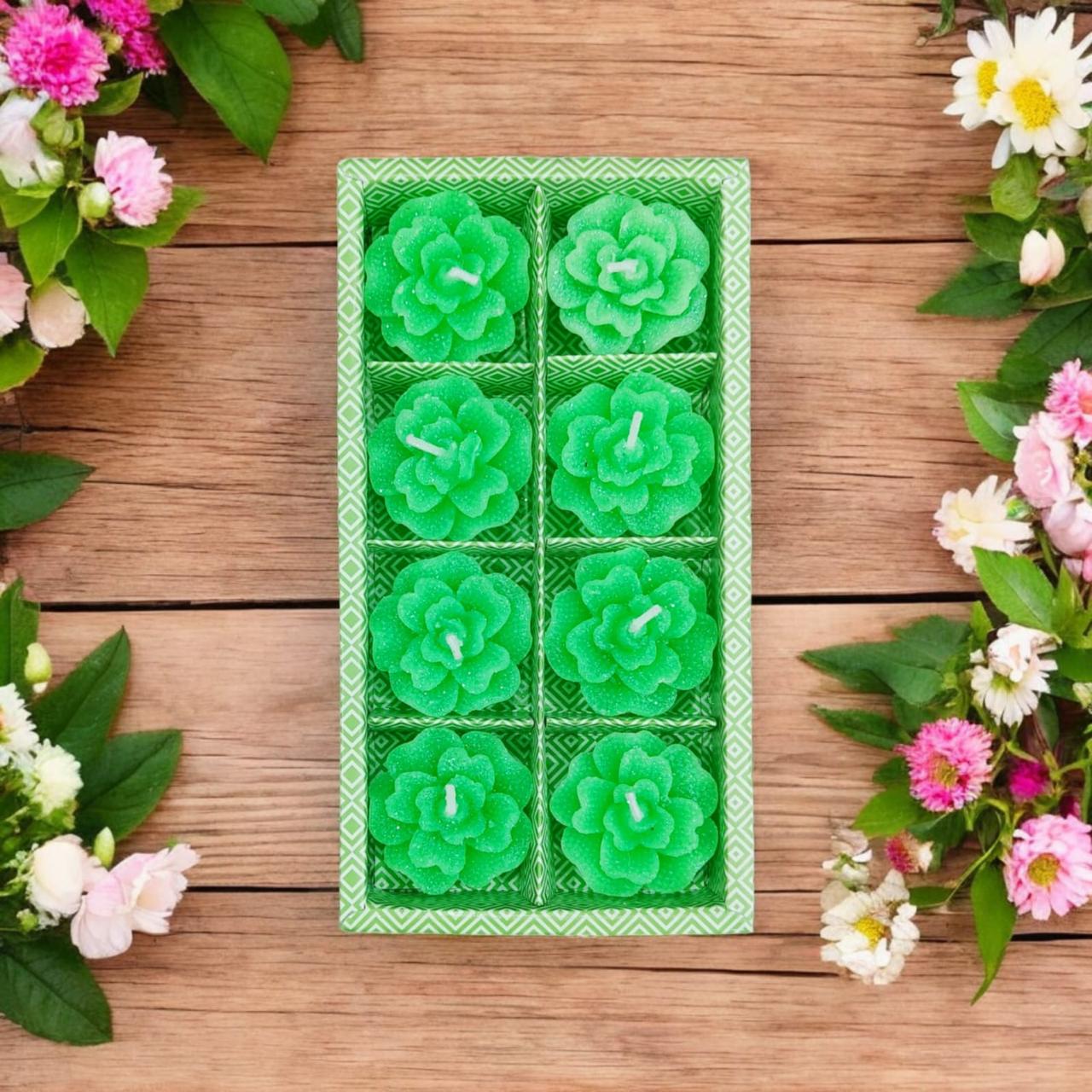 FLOWER CANDLE WATER FLOT PACK OF 8Pc