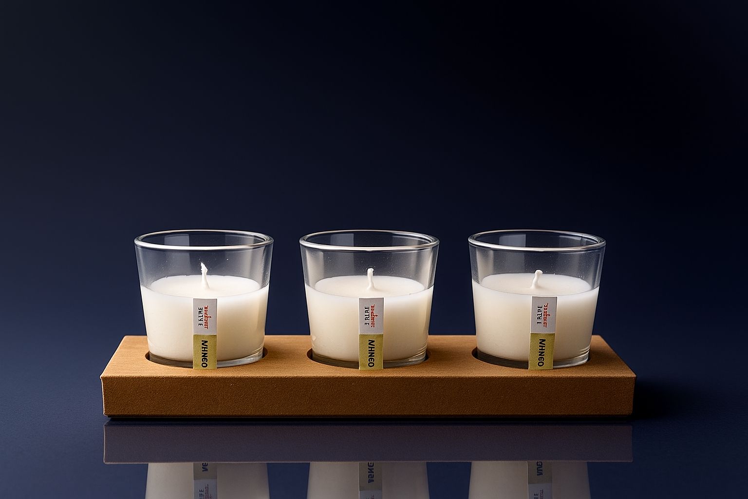 GLASS CANDLE JASMINE, PACK OF 3Pc