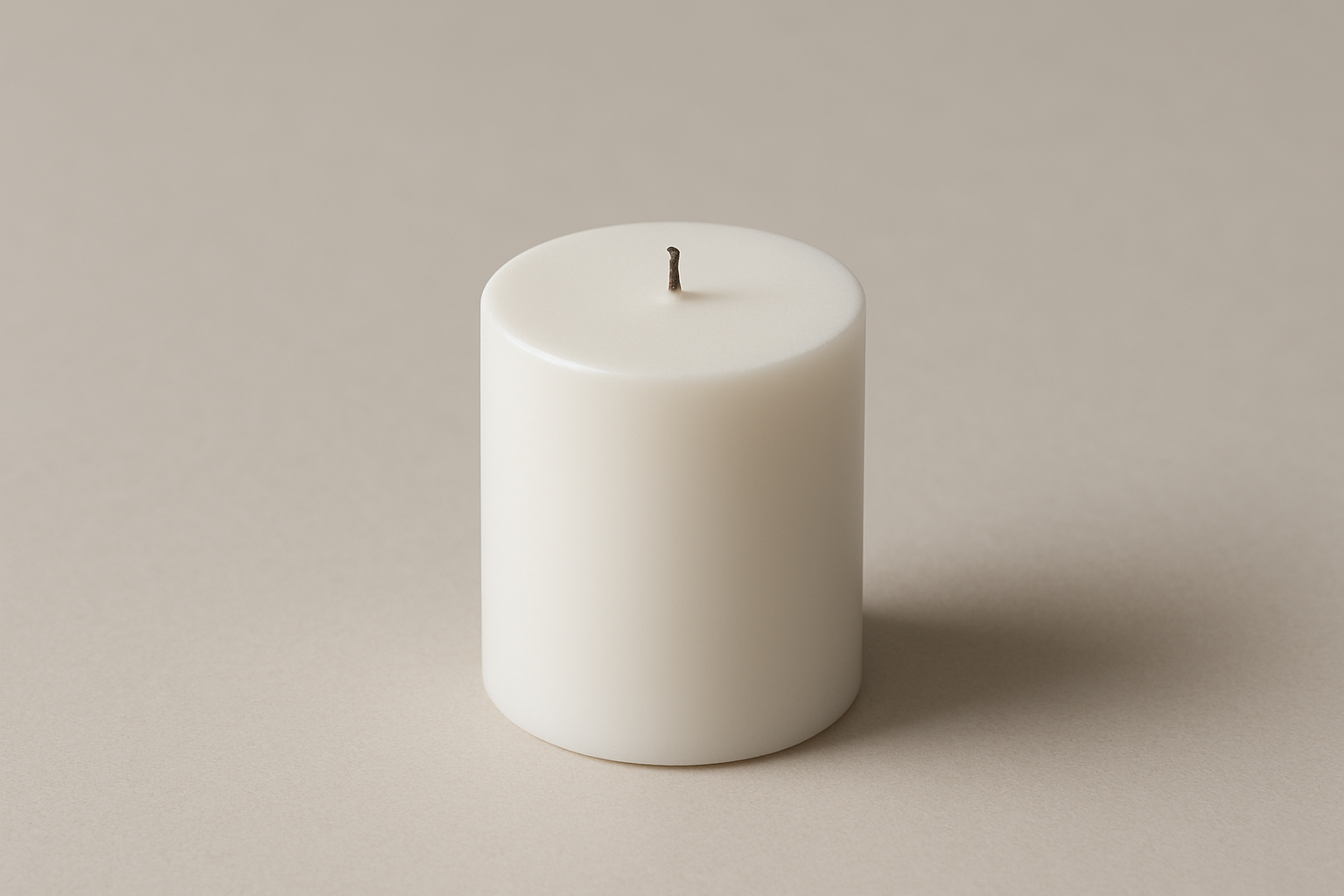 SMALL WHITE PILLAR CANDLE FLAT TOP